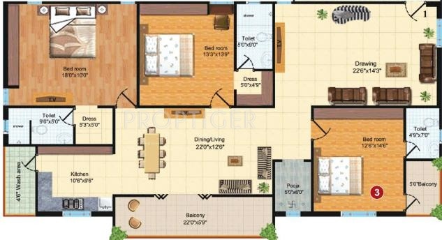 Srinija Gayathri Hills (3BHK+3T (2,380 sq ft) 2380 sq ft) Srinija Gayathri Hills (3BHK+3T (2,380 sq ft) 2380 sq ft)
