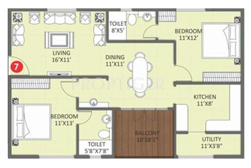 Adithya Desai Orchid (2BHK+2T (1,256 sq ft) 1256 sq ft)