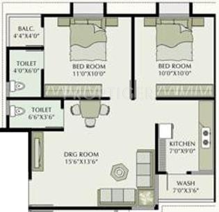 Maruti Shree Ram Vandan (2BHK+2T (954 sq ft) 954 sq ft)