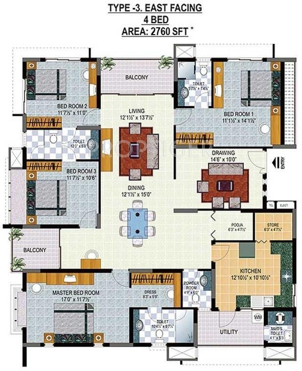 Hill County Hill County Apartment (4BHK+4T (2,760 sq ft) 2760 sq ft)