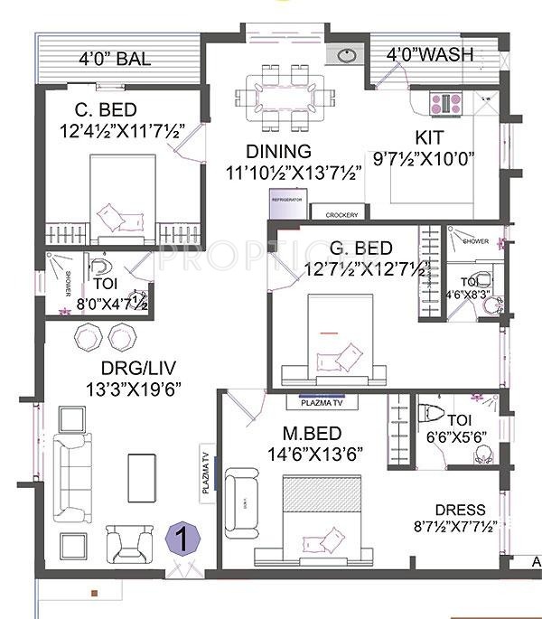 Vaishnavi Fresh Living Apartments (3BHK+3T (1,840 sq ft) 1840 sq ft) Vaishnavi Fresh Living Apartments (3BHK+3T (1,840 sq ft) 1840 sq ft)