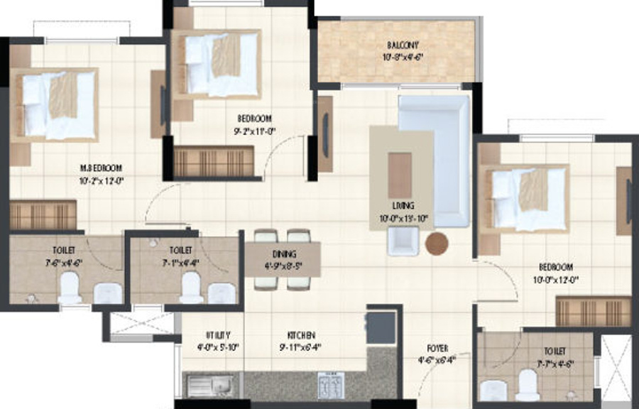 Sankalp Temple Trees (3BHK+3T (1,077 sq ft) 1077 sq ft) Sankalp Temple Trees (3BHK+3T (1,077 sq ft) 1077 sq ft)