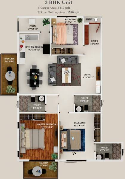 Aakar Acropolis (3BHK+3T (1,580 sq ft) 1580 sq ft) Aakar Acropolis (3BHK+3T (1,580 sq ft) 1580 sq ft)