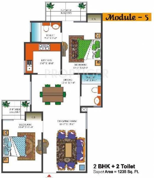 Divyansh Pratham (2BHK+2T (1,235 sq ft) 1235 sq ft)