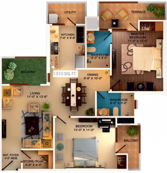 Sushma Crescent (2BHK+2T (1,310 sq ft) 1310 sq ft) Sushma Crescent (2BHK+2T (1,310 sq ft) 1310 sq ft)