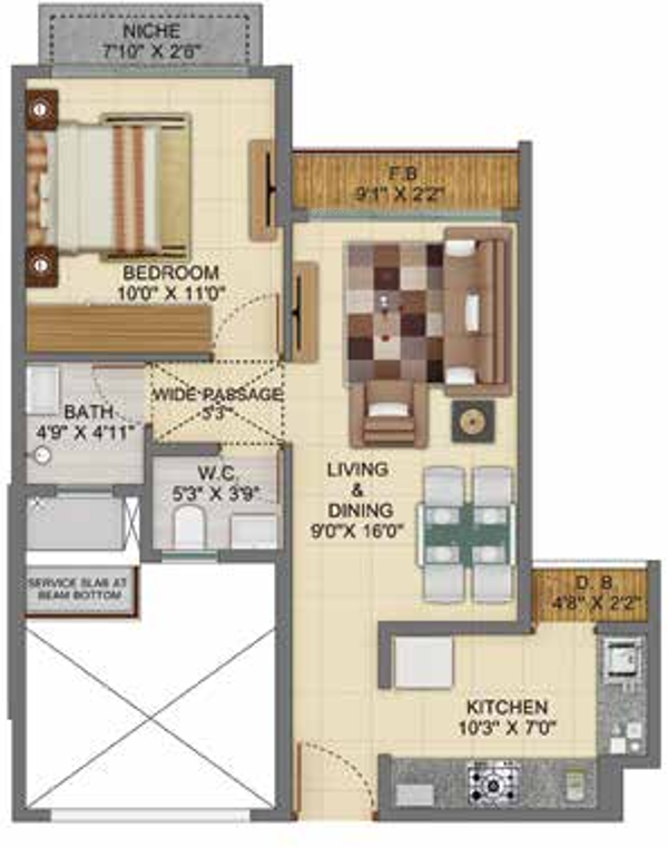 Shapoorji Pallonji Joyville Virar (1BHK+1T (409.68 sq ft) 409.68 sq ft)