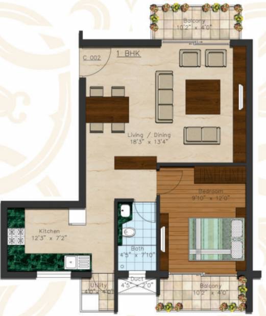 Preeti Bella Casa (1BHK+1T (738.01 sq ft) 738.01 sq ft)