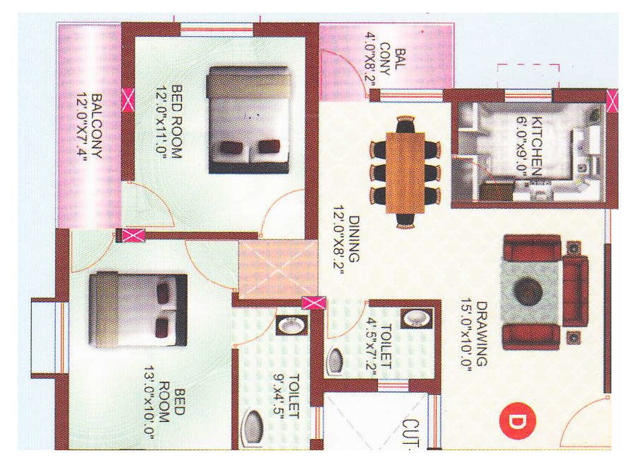 Shree Triveni Sapphire (2BHK+2T (1,045 sq ft) 1045 sq ft) Shree Triveni Sapphire (2BHK+2T (1,045 sq ft) 1045 sq ft)