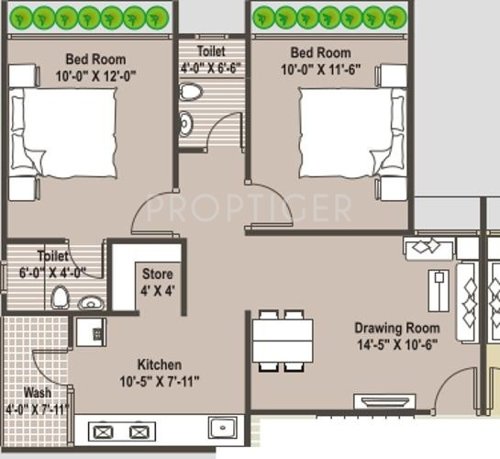 Suryam Greens (2BHK+2T (1,080 sq ft) 1080 sq ft)