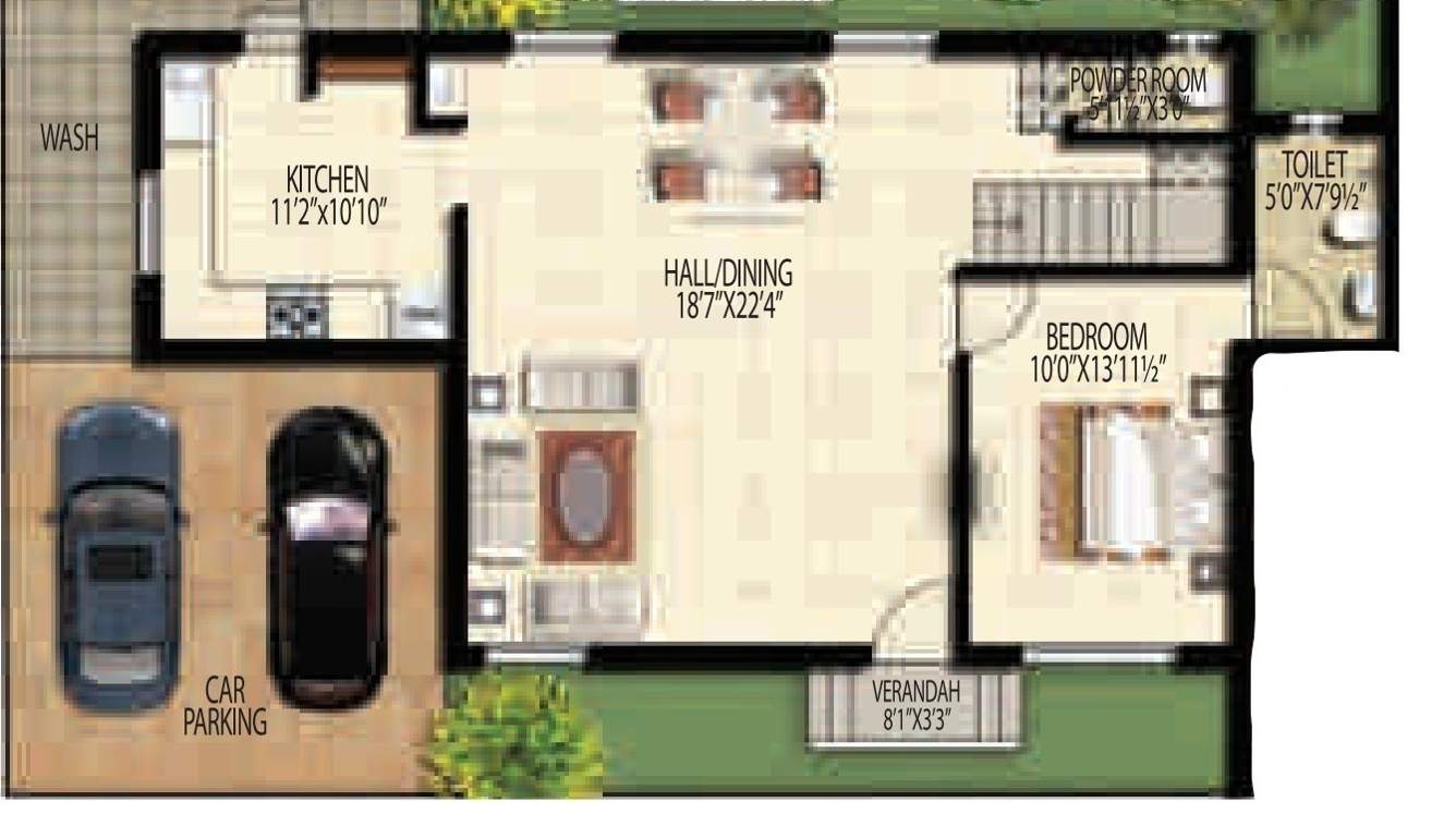  serene county Floor Plan Ground Floor Plan