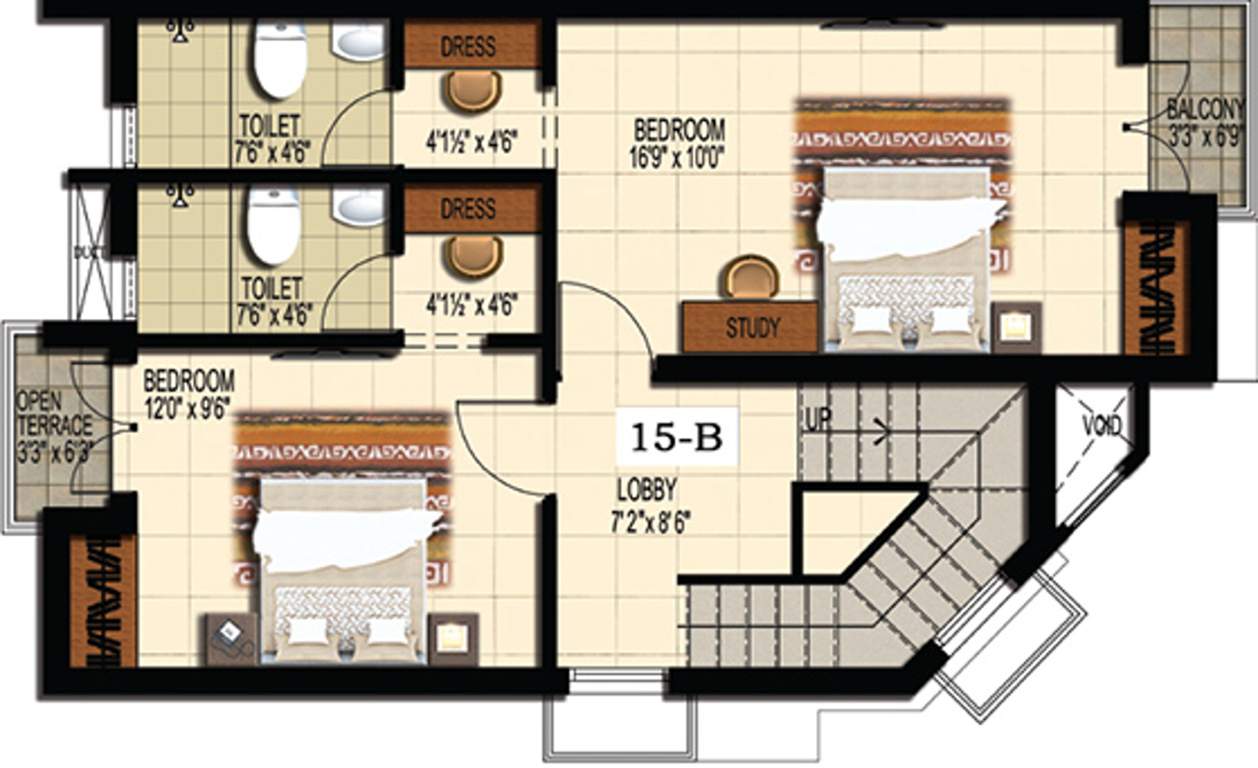 Doshi Serene County (3BHK+3T (1,674 sq ft) 1674 sq ft)