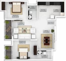 Northernsky Palmstreak (2BHK+2T (1,220 sq ft) 1220 sq ft)
