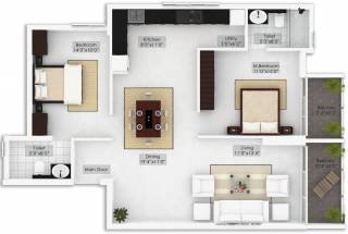 Northernsky Palmstreak (2BHK+2T (1,300 sq ft) 1300 sq ft)