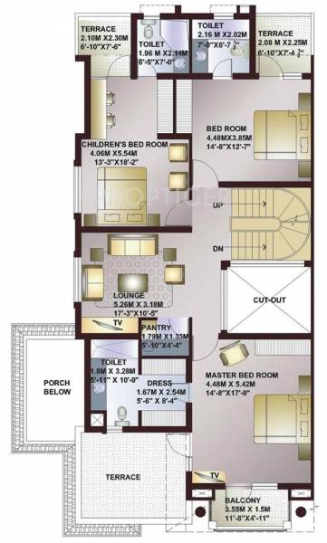Ansal Palm Grove Villas (4BHK+5T (3,764 sq ft)   Study Room 3764 sq ft)