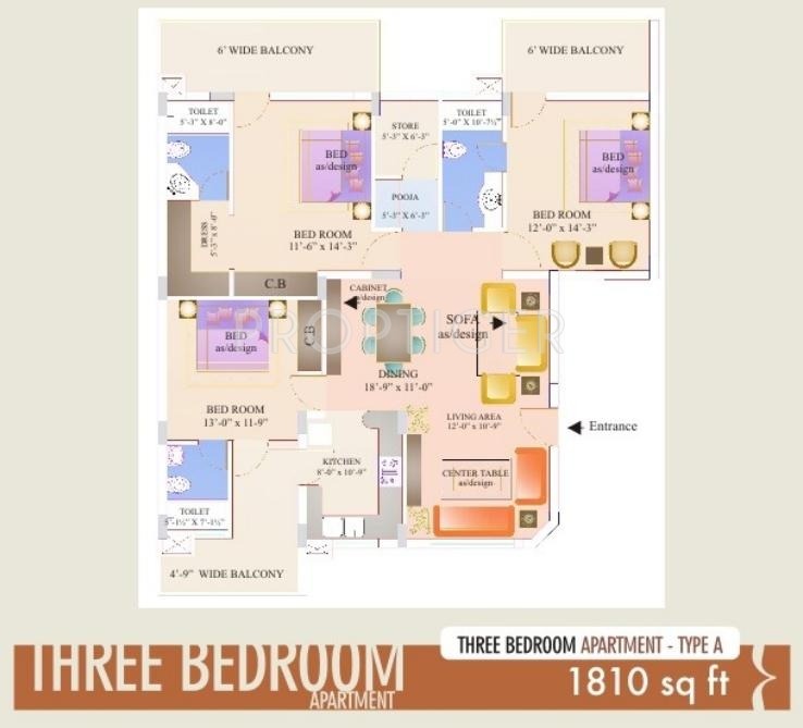 Bhakti Shiva Enclave (3BHK+3T (1,810 sq ft) 1810 sq ft)