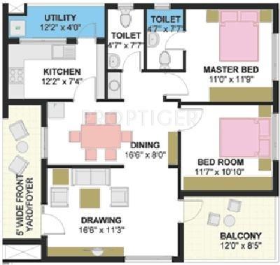 Buddha Virtue Heights (2BHK+2T (1,365 sq ft) 1365 sq ft)