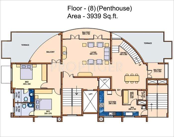 Skyline Royale (4BHK+4T (3,939 sq ft) 3939 sq ft)