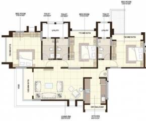 Shree Krishna Group Horizon Floor Plan (3BHK+3T)