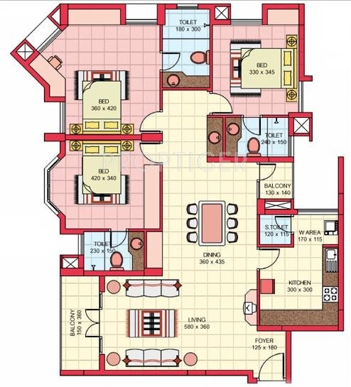 Skyline Amity Park (3BHK+3T (1,743 sq ft) 1743 sq ft)