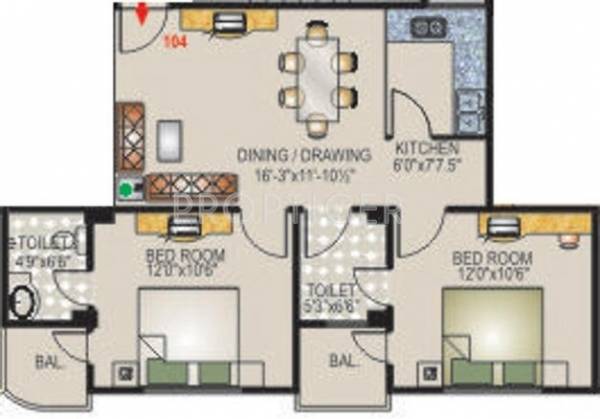 Dreamax Star Excellency (2BHK+2T (858 sq ft) 858 sq ft)