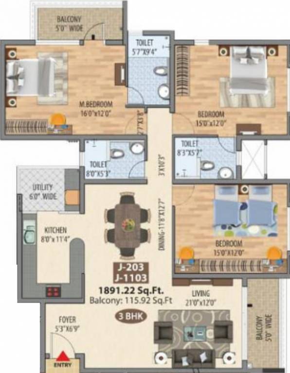 Maangalya Prosper Signature Block (3BHK+3T (1,891.22 sq ft) 1891.22 sq ft) Maangalya Prosper Signature Block (3BHK+3T (1,891.22 sq ft) 1891.22 sq ft)