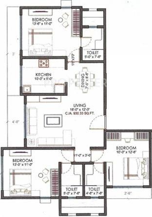 Sayla Nilratna Heights (3BHK+3T (1,640 sq ft) 1640 sq ft)
