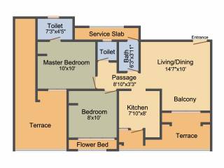 Al Mantasha Universe I Phase I (2BHK+2T (505.00 sq ft) 505 sq ft)
