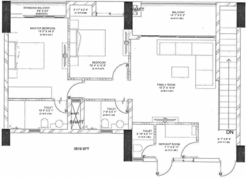 Assetz Marq (3BHK+4T (2,619 sq ft) + Servant Room 2619 sq ft)