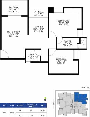 Gokhale Agam (2BHK+2T (647.02 sq ft) 647.02 sq ft)
