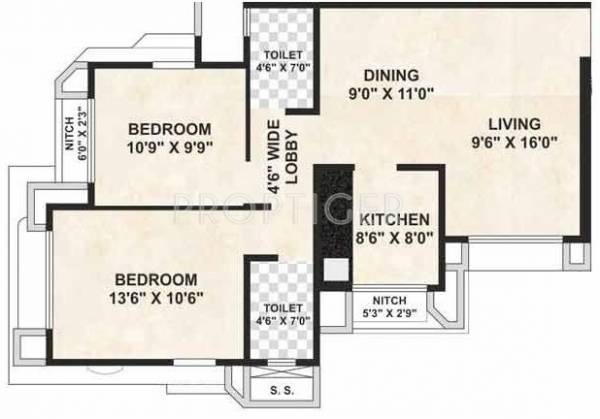Padmavati Trikutta Tower (2BHK+2T (1,026 sq ft) 1026 sq ft)