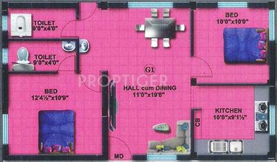 Chennai Royal Nests (2BHK+2T (892 sq ft) 892 sq ft)