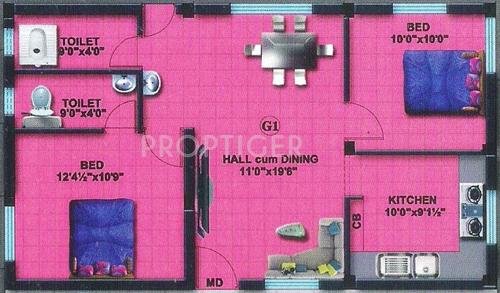 Chennai Royal Nests (2BHK+2T (892 sq ft) 892 sq ft)