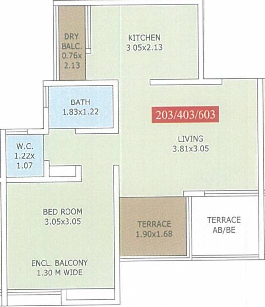 S K Shri Ganesh Park Phase 2 (1BHK+1T (445.09 sq ft) 445.09 sq ft)