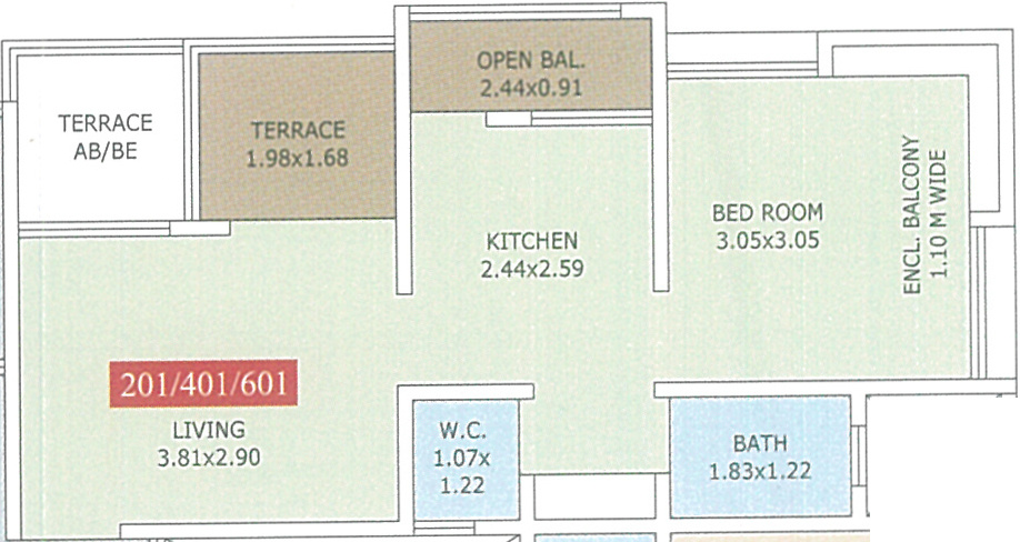 S K Shri Ganesh Park Phase 2 (1BHK+1T (438.31 sq ft) 438.31 sq ft)