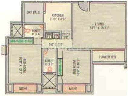 Shiv Sagar Developers Heights (2BHK+2T (1,107 sq ft) 1107 sq ft)