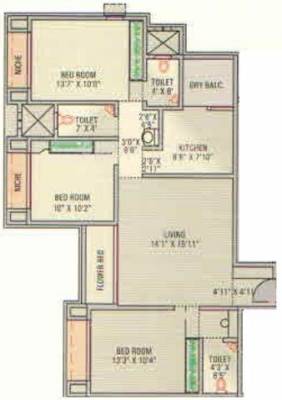 Shiv Sagar Developers Heights (3BHK+3T (1,470 sq ft) 1470 sq ft)