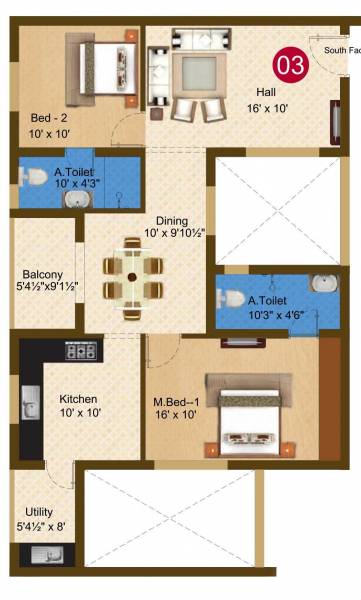 Sree Daksha Darza (2BHK+2T (1,246 sq ft) 1246 sq ft)