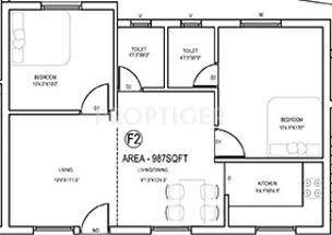 Ganga Sai Kalp Niketan Apartments (2BHK+2T (772 sq ft) 772 sq ft)