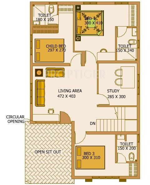 Anvita Builders Heritage First Floor Plan (5BHK+5T)
