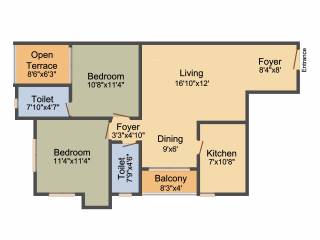 Merlin Regalia (2BHK+2T (881 sq ft) 881 sq ft)