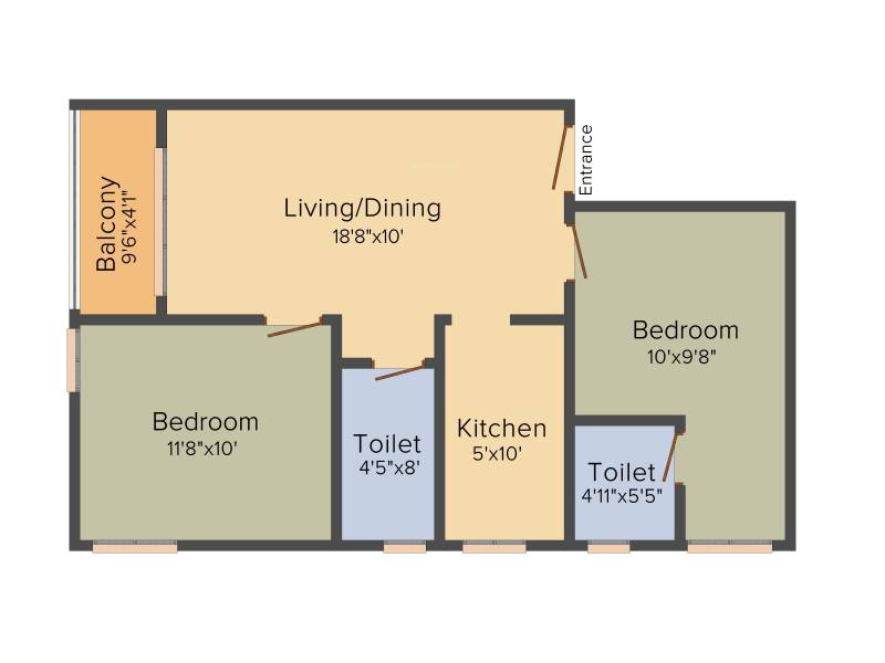 Merlin Verve (2BHK+2T (677 sq ft) 677 sq ft)