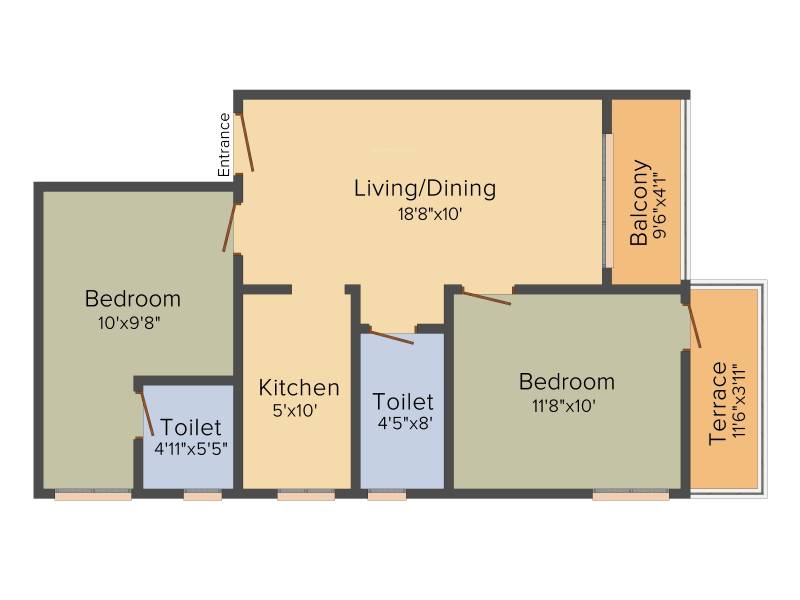 Merlin Verve (2BHK+2T (692 sq ft) 692 sq ft)