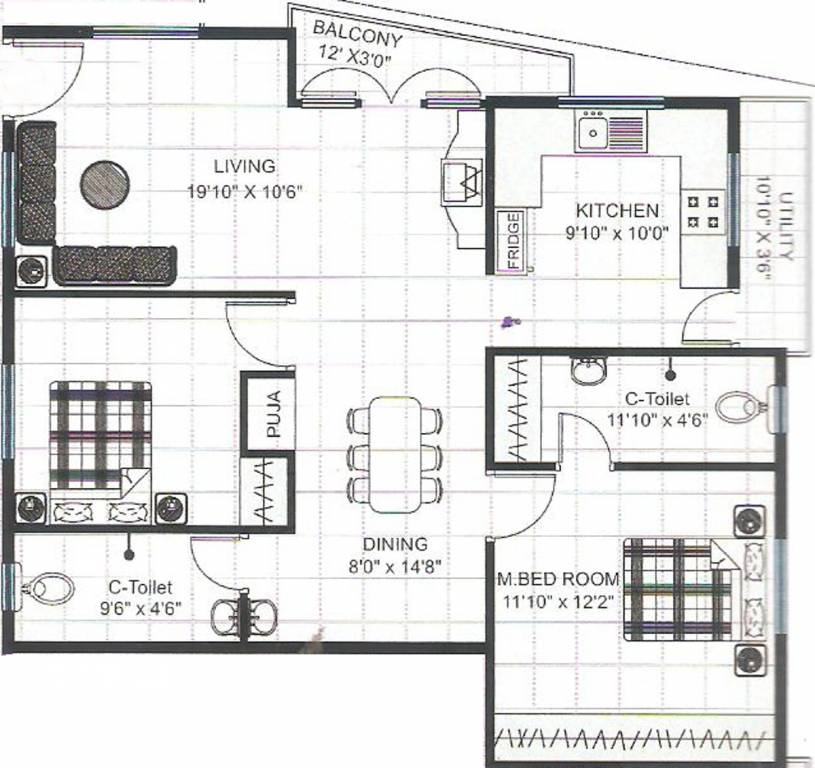 Ree Rajarajeshware Krishna Dhama (2BHK+2T (1,164 sq ft) + Pooja Room 1164 sq ft)