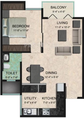 Zonasha Vista (1BHK+1T (780 sq ft) 780 sq ft)