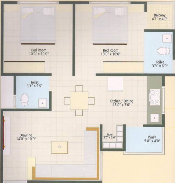 Satyay Sarthi Height (2BHK+2T (1,062 sq ft) 1062 sq ft)