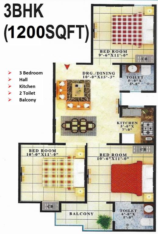 Creators Gayatri Vatika (3BHK+2T (1,200 sq ft) 1200 sq ft)