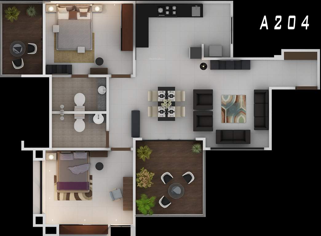 Bafana Aloha Towers (2BHK+2T (1,007 sq ft) 1007 sq ft)