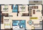 Sriven Rag Meridian (3BHK+3T (1,093 sq ft) 1093 sq ft)