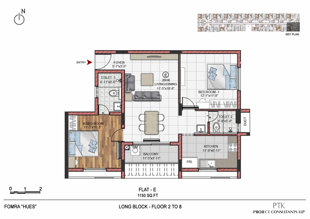 Fomra Hues (2BHK+2T (1,150 sq ft) 1150 sq ft)