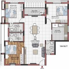 Fomra Hues (3BHK+3T (1,554 sq ft) 1554 sq ft) Fomra Hues (3BHK+3T (1,554 sq ft) 1554 sq ft)